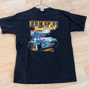 Vintage Signal Mega Tee Dirt Track Racing Tshirt XL 1989 “Bad News Travels Fast”